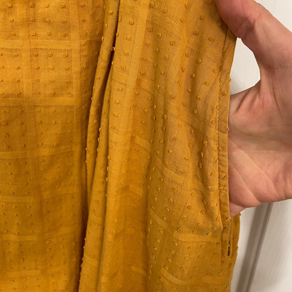 ModCloth More The Merrier Marigold Mustard Yellow Cotton Dress Sz Small - Picture 8 of 15